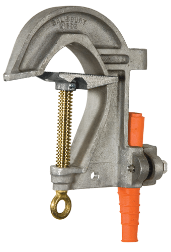Salisbury 9967  6.62'' Adjustable Aluminum ''C'' Type Grounding Clamp for Round, Square, Rectangle, or ''H'' Section Substation Buses - Acme Thread