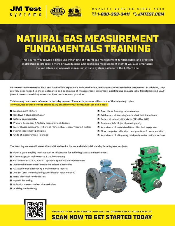 Natural Gas Measurement Fundamentals Training