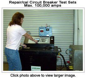Repair/calibrate circuit breaker test sets - max. 100,000 amps