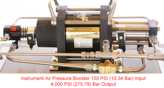 Instrument Air Pressure Booster 150 PSI (10.34 Bar) Input/ 4,000 PSI (275.79) Bar Output